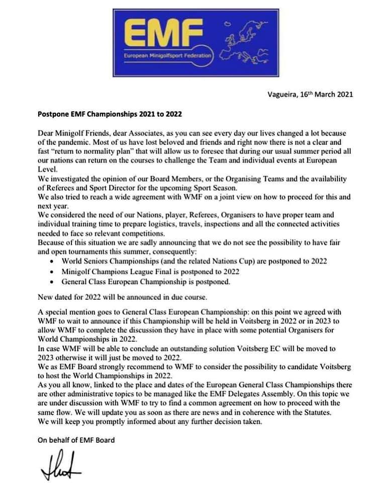 EMF Brief Absage Meisterschaften 2021
