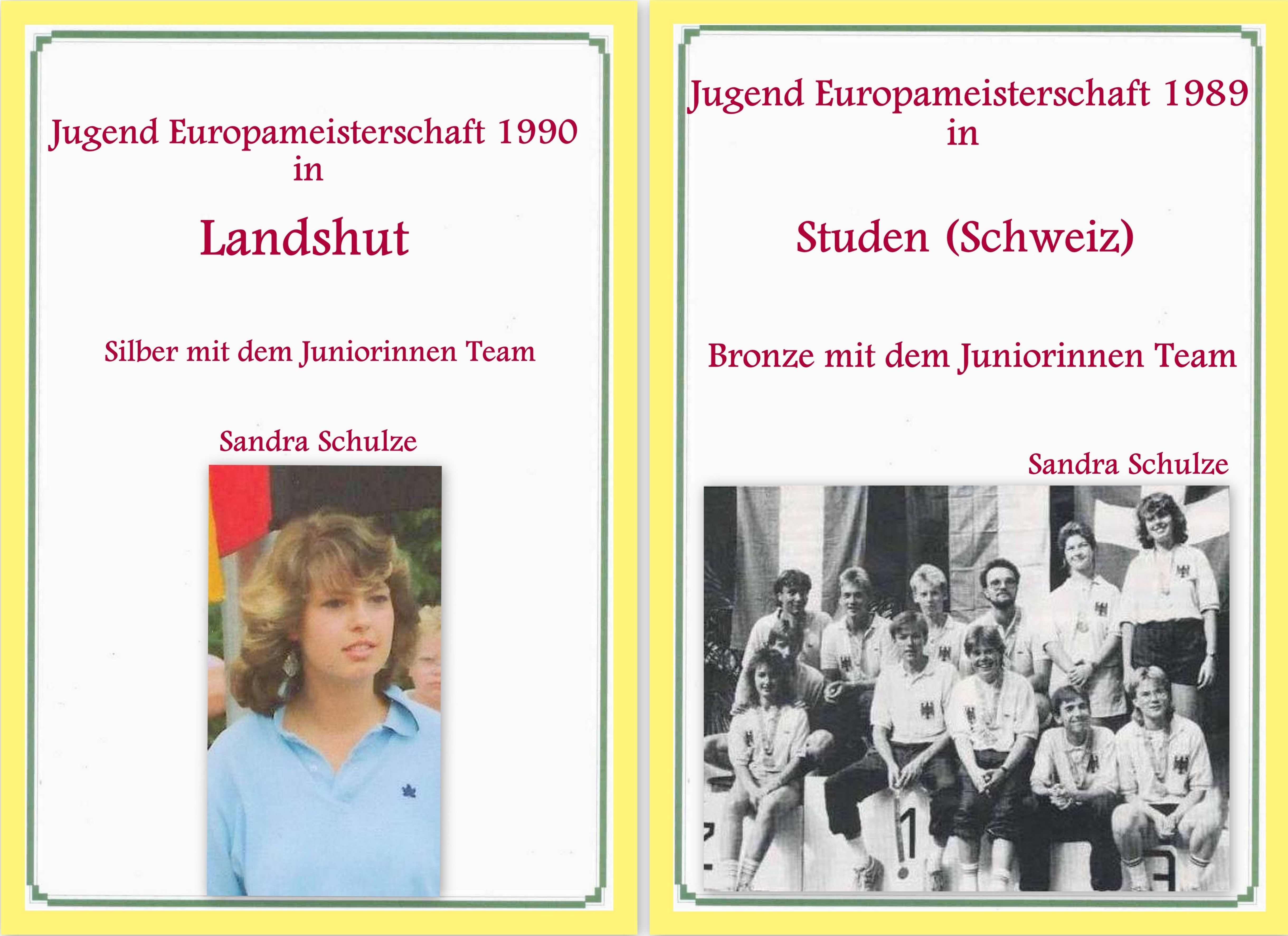 Meisterbilder EM Jugend 1989 und 1990