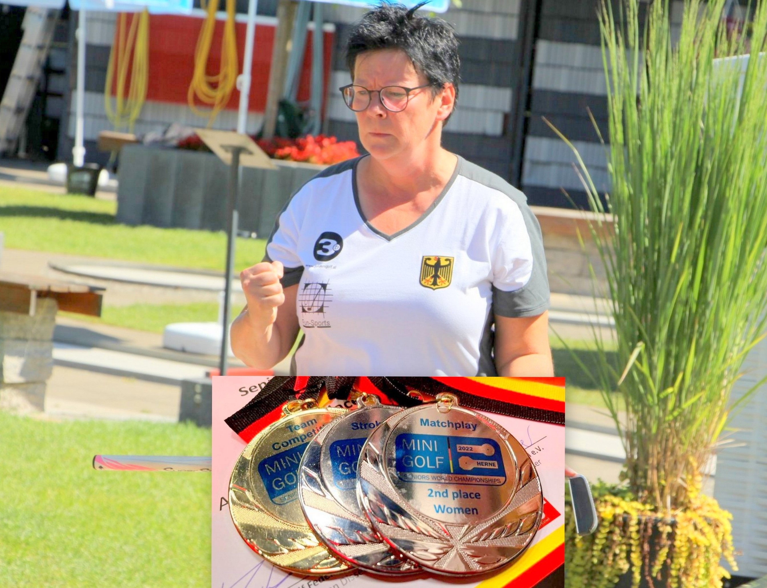 WM Sandra mit Medaillen