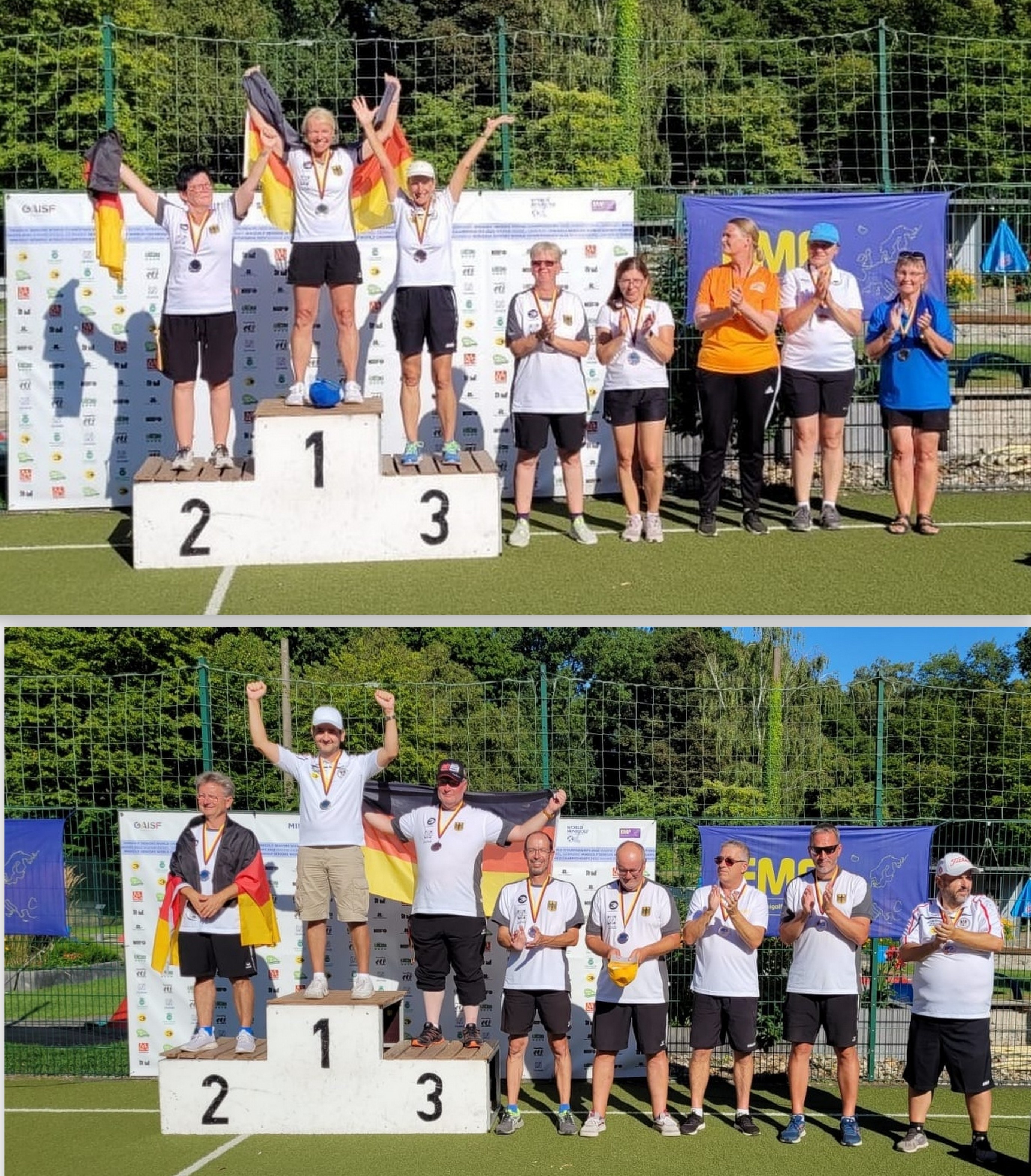 WM Siegerehrung beide Teams