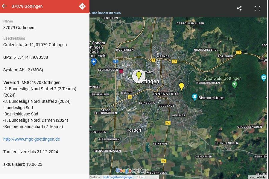 Minigolf Atlas Ausschnitt Gottingen